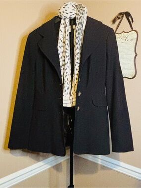 dressbarn Black Tailored Blazer with Notched Lapel
